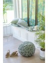 Pouf crocheté en viscose - Vert de gris - D49 x H35