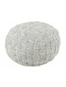 Pouf crocheté en viscose - Gris perle - D49 x H35