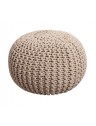 Pouf coton tricoté - Sable - D42 x H32cm