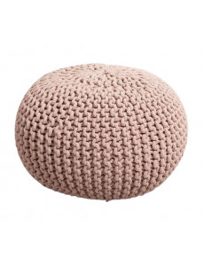Pouf coton tricoté - Rose -...