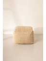 Pouf en jute et coton - L45 x P45 x H35cm