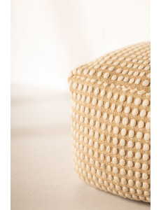 Pouf en jute et coton - L45 x P45 x H35cm