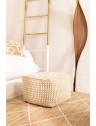 Pouf en jute et coton - L45 x P45 x H35cm