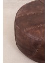 Pouf rond en cuir structuré - D51 x H28 cm