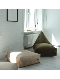 Pouf berlingot en velours - 60 x 120cm - 6 coloris