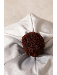 Pouf rond avec pompon - D45 x H25cm - 3 coloris
