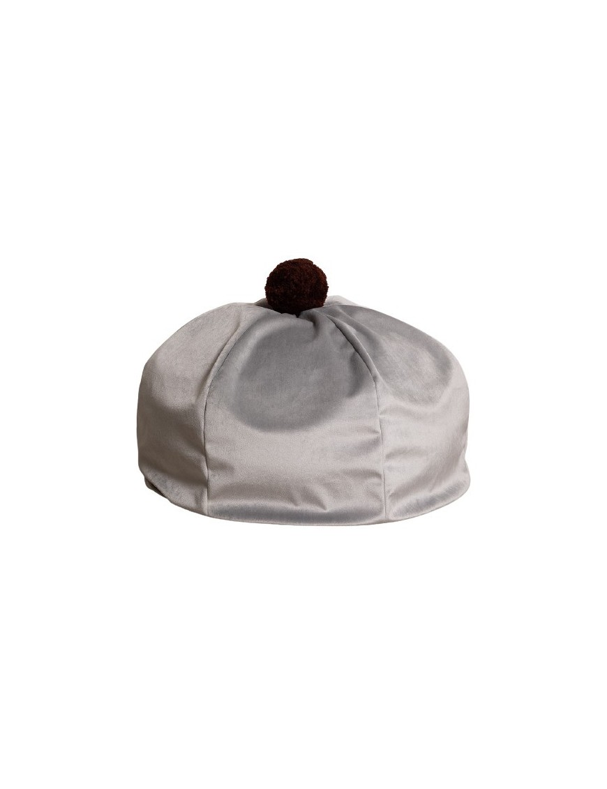 Pouf rond avec pompon - D45 x H25cm - 3 coloris