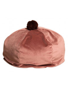 Pouf rond avec pompon - D45 x H25cm - 3 coloris