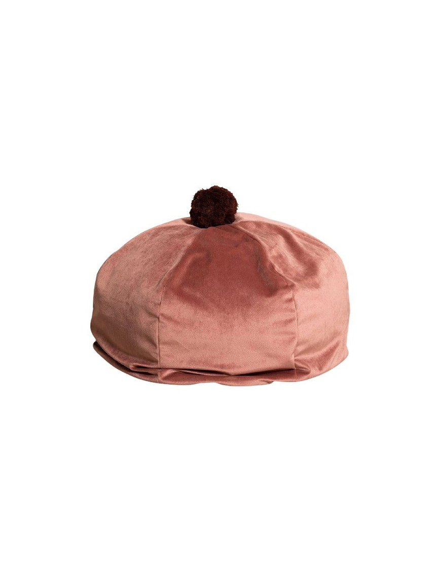 Pouf rond avec pompon - D45 x H25cm - 3 coloris