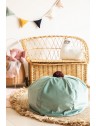 Pouf rond avec pompon - D45 x H25cm - 3 coloris