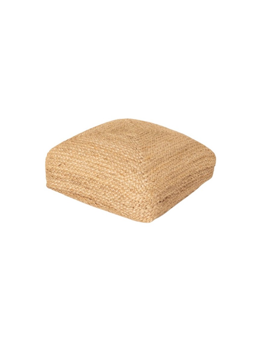 Pouf carré en jute - L50 x P50 x H20cm