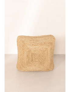 Pouf carré en jute - L50 x P50 x H20cm