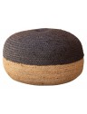 Pouf bicolore en jute - D48 x H33cm - 4 coloris
