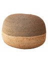Pouf bicolore en jute - D48 x H33cm - 4 coloris