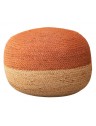 Pouf bicolore en jute - D48 x H33cm - 4 coloris