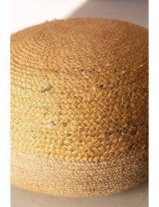 Pouf bicolore en jute - D48 x H33cm - 4 coloris