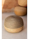 Pouf bicolore en jute - D48 x H33cm - 4 coloris