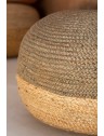 Pouf bicolore en jute - D48 x H33cm - 4 coloris
