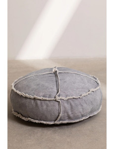Pouf rond en coton et viscose - D70 x H30cm