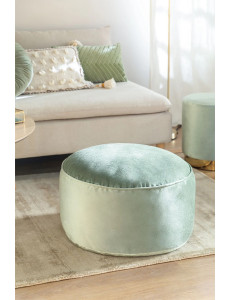 Pouf rond en velours - Ø58 x H37cm - 5 coloris