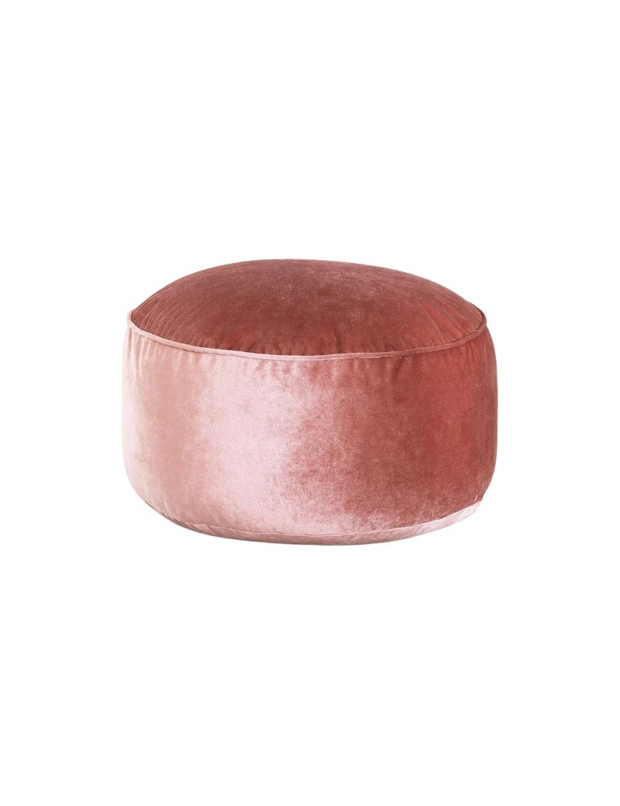Pouf rond en velours - Ø58 x H37cm - 5 coloris