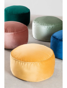 Pouf rond en velours - Ø58 x H37cm - 5 coloris