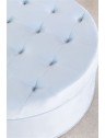 Pouf capitonné en velours - Ø60 x H24cm - 3 coloris