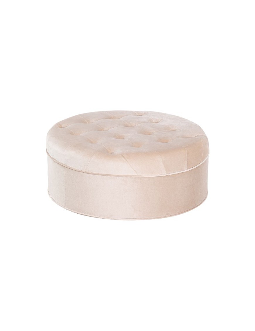Pouf capitonné en velours - Ø60 x H24cm - 3 coloris