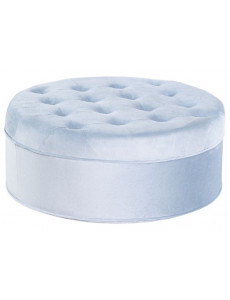 Pouf capitonné en velours - Ø60 x H24cm - 3 coloris
