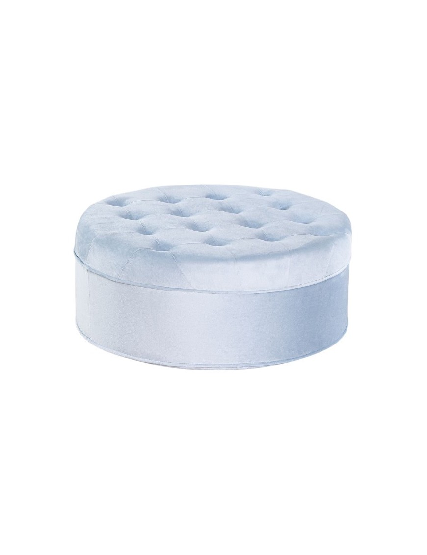 Pouf capitonné en velours - Ø60 x H24cm - 3 coloris