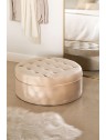 Pouf capitonné en velours - Ø60 x H24cm - 3 coloris