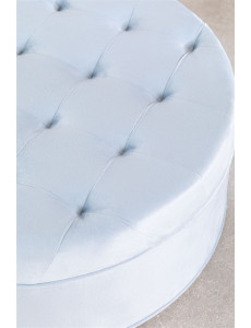 Pouf capitonné en velours - Ø60 x H24cm - 3 coloris