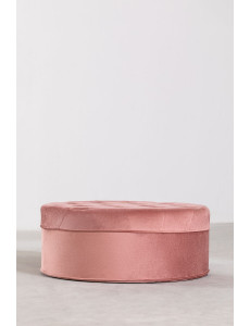 Pouf capitonné en velours - Ø60 x H24cm - 3 coloris