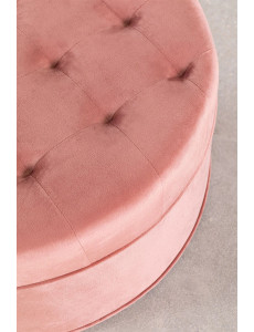 Pouf capitonné en velours - Ø60 x H24cm - 3 coloris