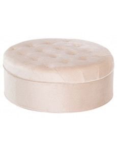 Pouf capitonné en velours - Ø60 x H24cm - 3 coloris