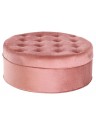 Pouf capitonné en velours - Ø60 x H24cm - 3 coloris
