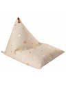 Pouf en coton, motif arc-en-ciel