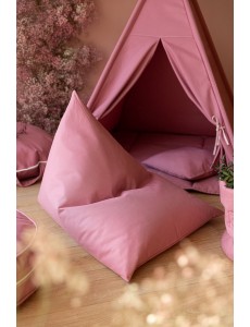 Pouf berlingot en coton, rose