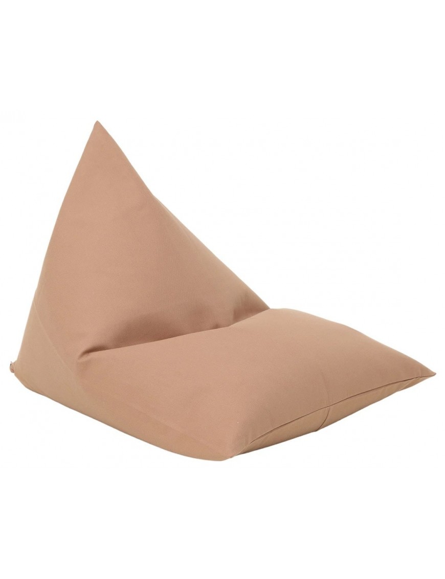 Pouf berlingot en coton, beige foncé