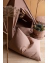 Pouf berlingot en coton, beige foncé