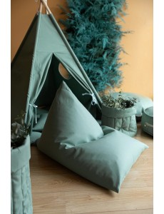 Pouf berlingot en coton, bleu turquoise