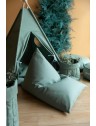 Pouf berlingot en coton, bleu turquoise