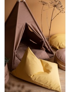 Pouf berlingot en coton, jaune