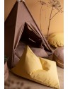 Pouf berlingot en coton, jaune