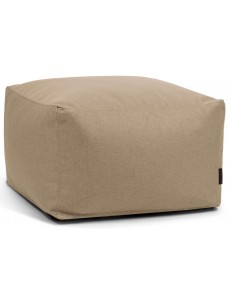 Pouf carré en tissu taupe