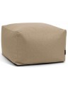 Pouf carré en tissu taupe