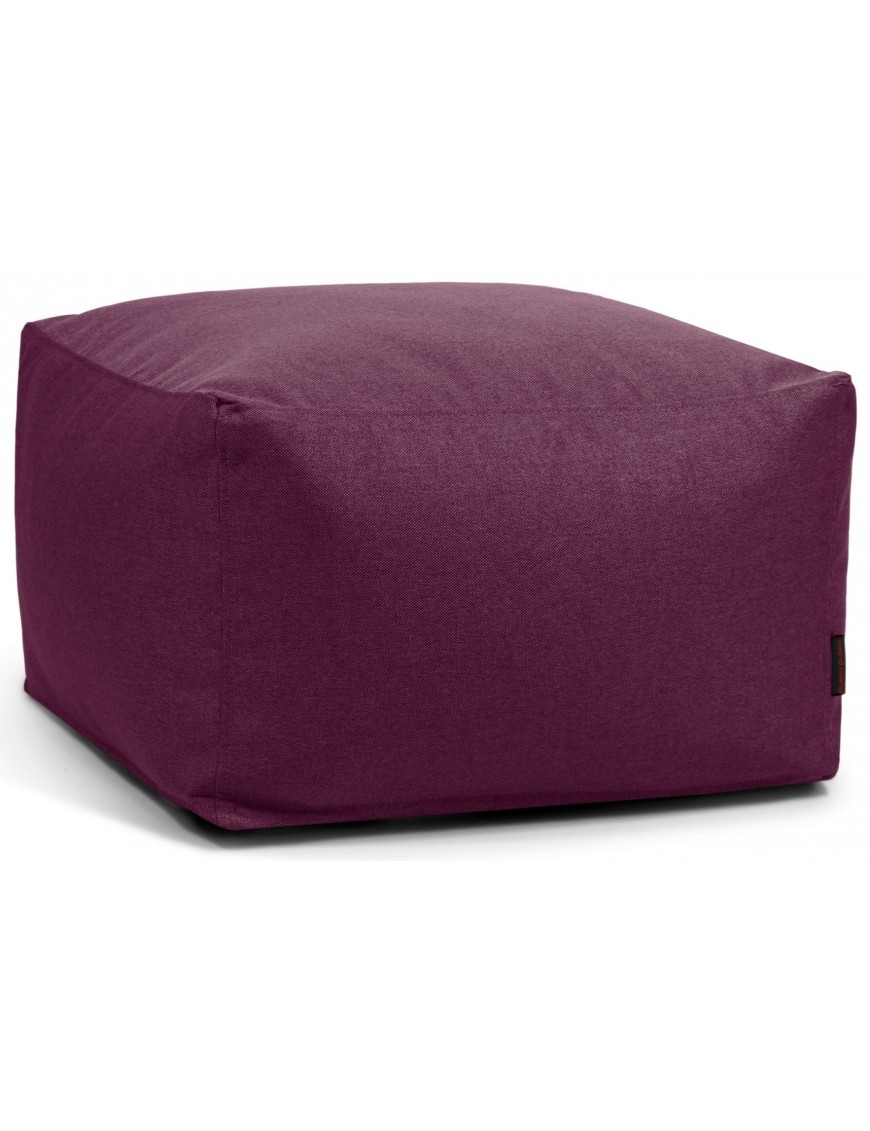 Pouf carré en tissu violet
