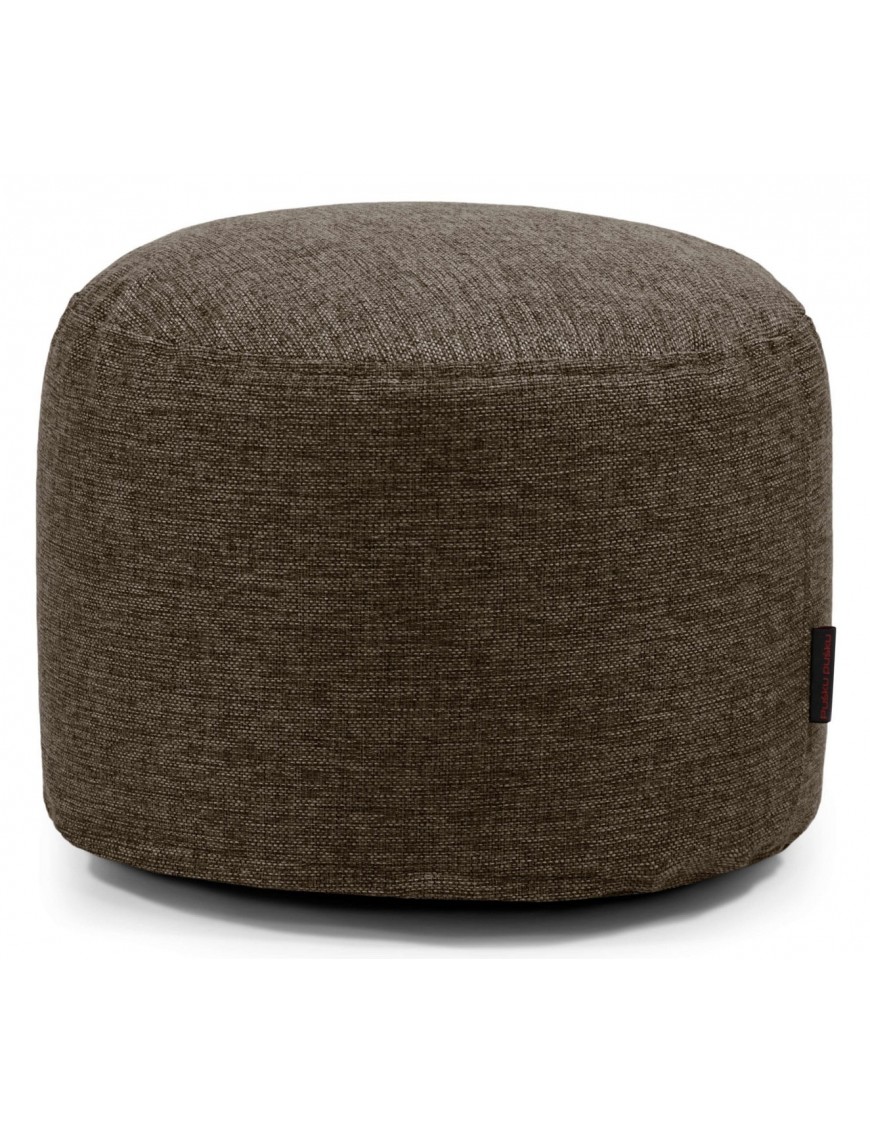 Pouf rond tissu chocolat