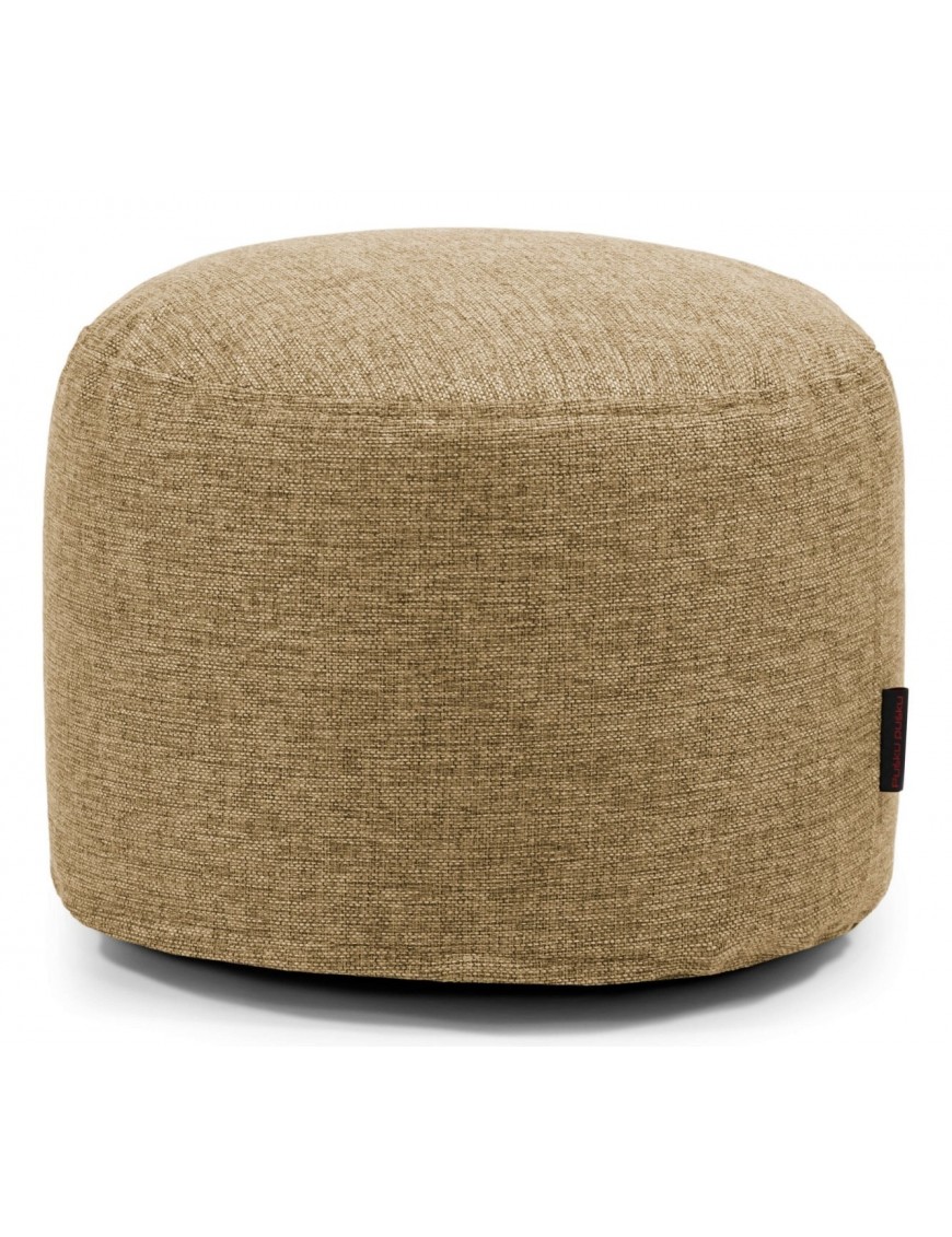 Pouf rond tissu camel