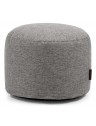 Pouf rond tissu gris clair